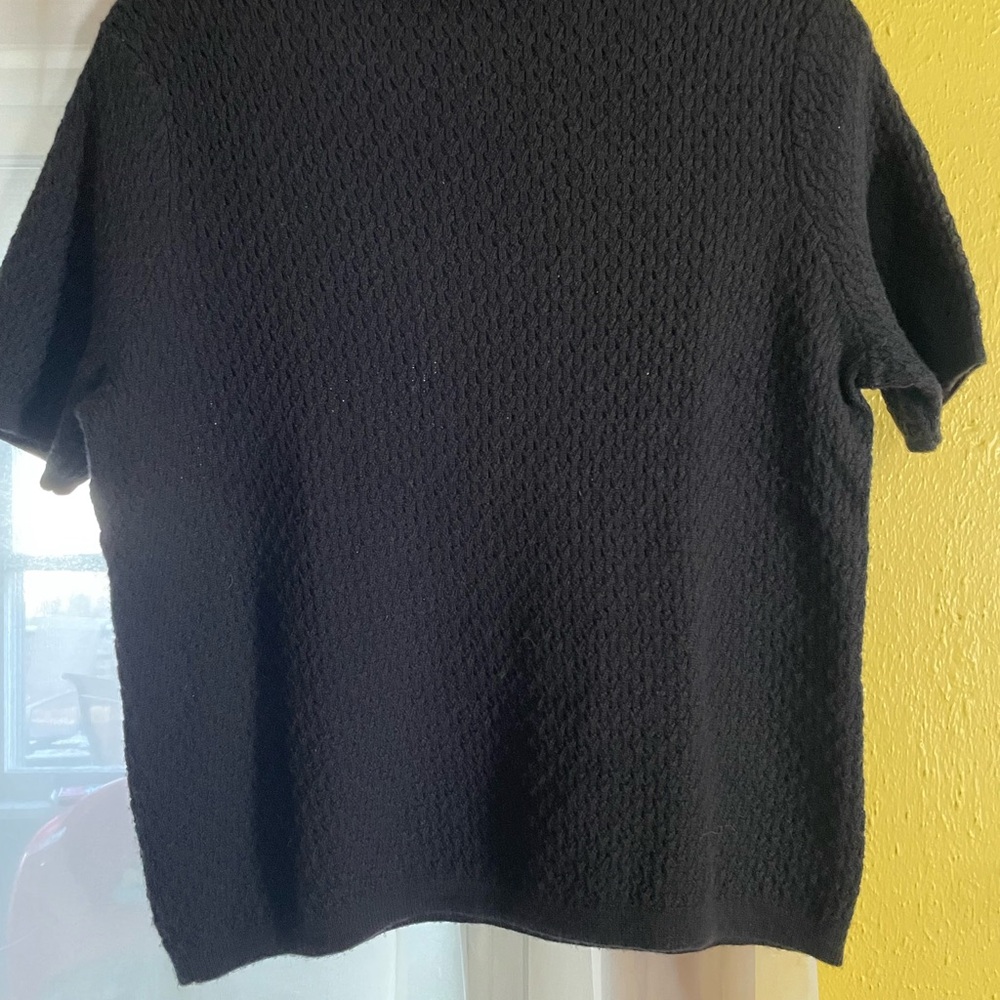 Pendleton Women’s  Textured Black 100% Merino Wool Crewneck Sweater